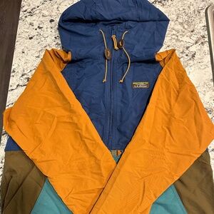 LL Bean Anorak Blue & Orange Medium